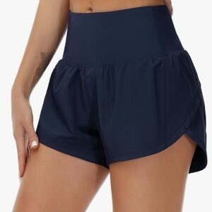 THE GYM PEOPLE Womens High Waisted Running Shorts Quick Dry Athletic Shorts